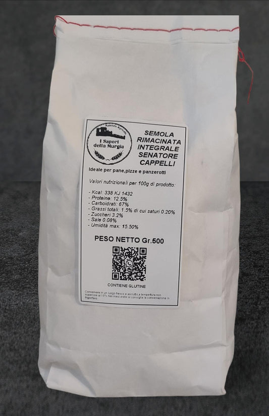 Semola Rimacinata Integrale  "Senatore Capelli" 500gr